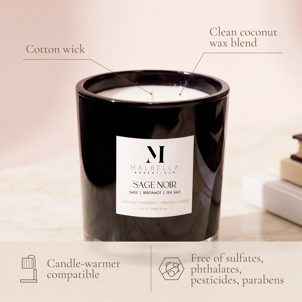 Sage Noir Luxury Scented Candle
