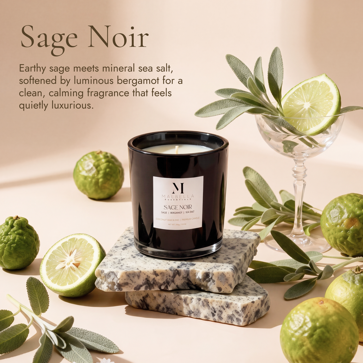 Sage Noir Luxury Scented Candle