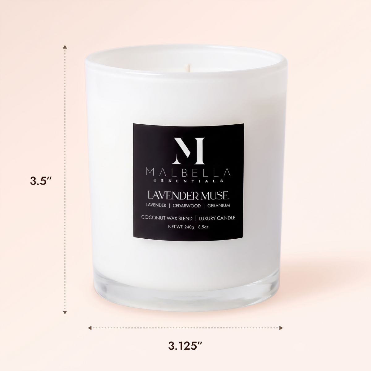 Lavender Muse Luxury Scented Candle | Malbella Essentials