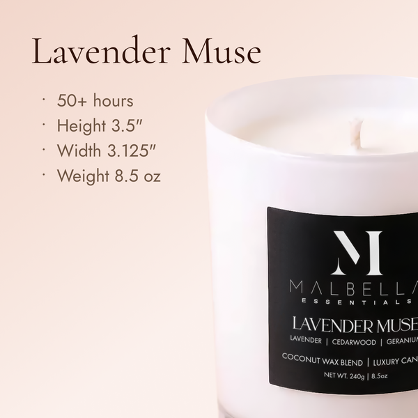 Lavender Muse Luxury Scented Candle | Malbella Essentials