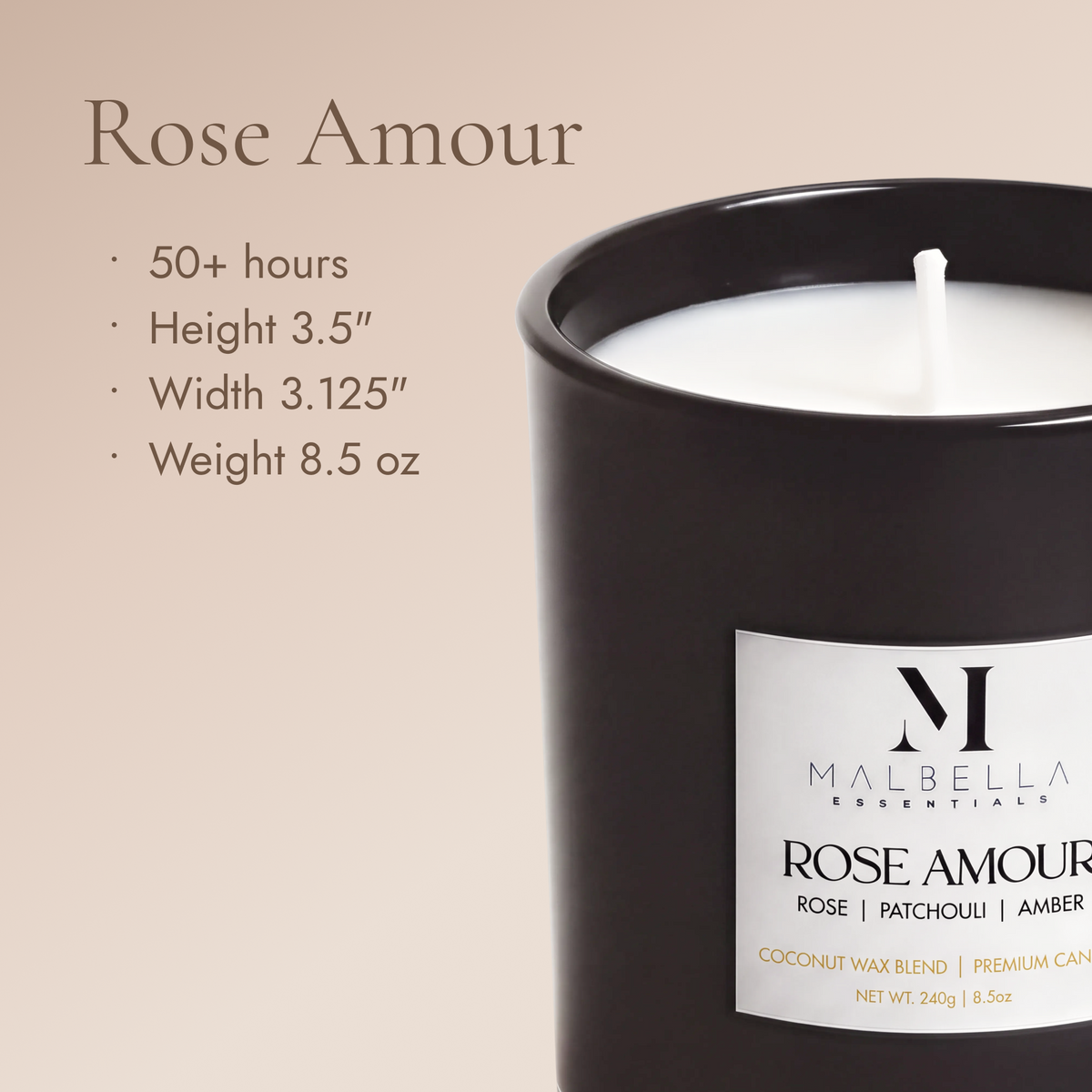 Rose Amour Luxury Scented Candle