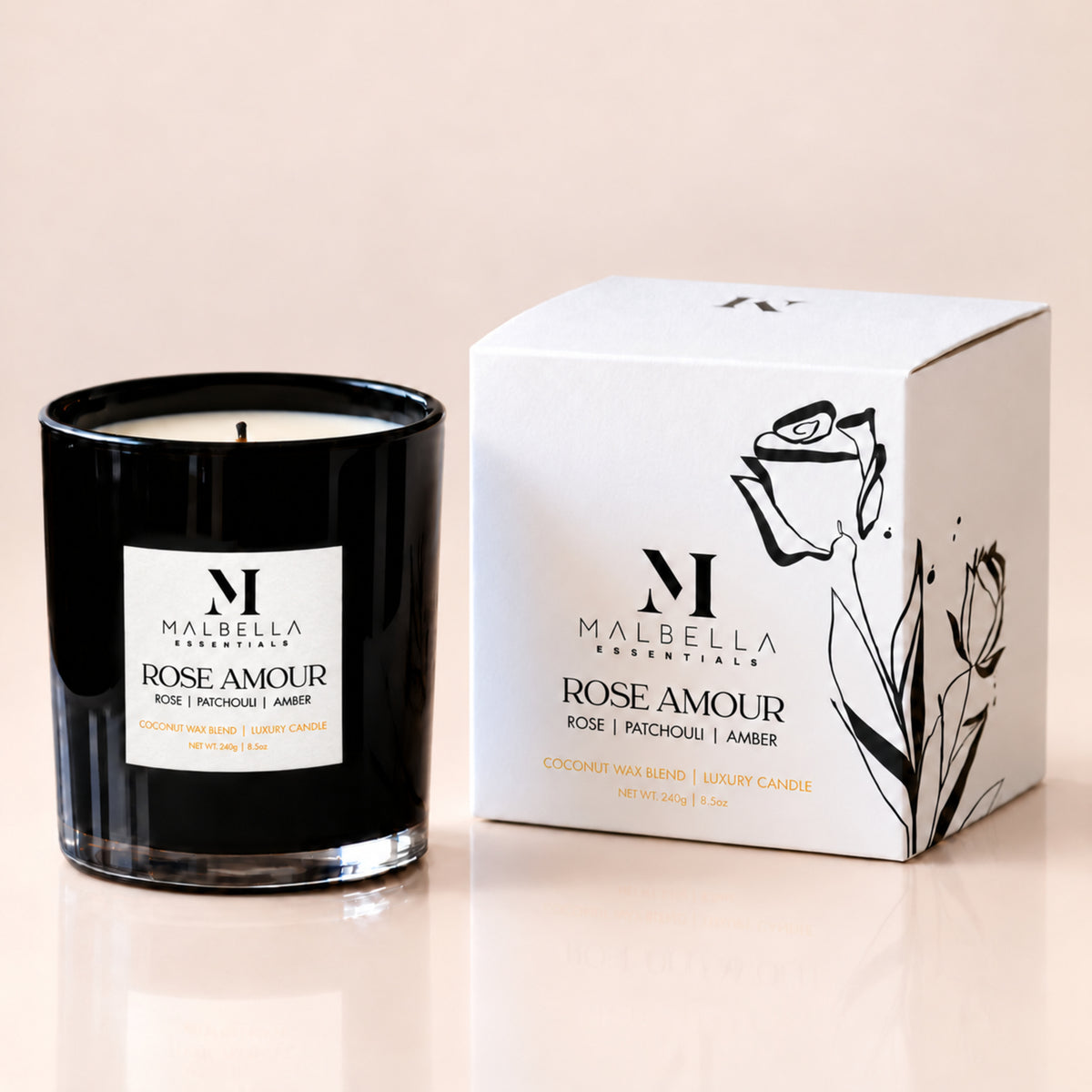 Rose Amour Luxury Scented Candle